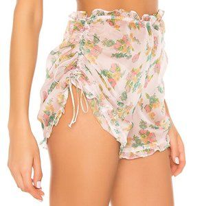 NWOT Skivvies Eden Floral Semi Sheer Shorts by For Love & Lemons